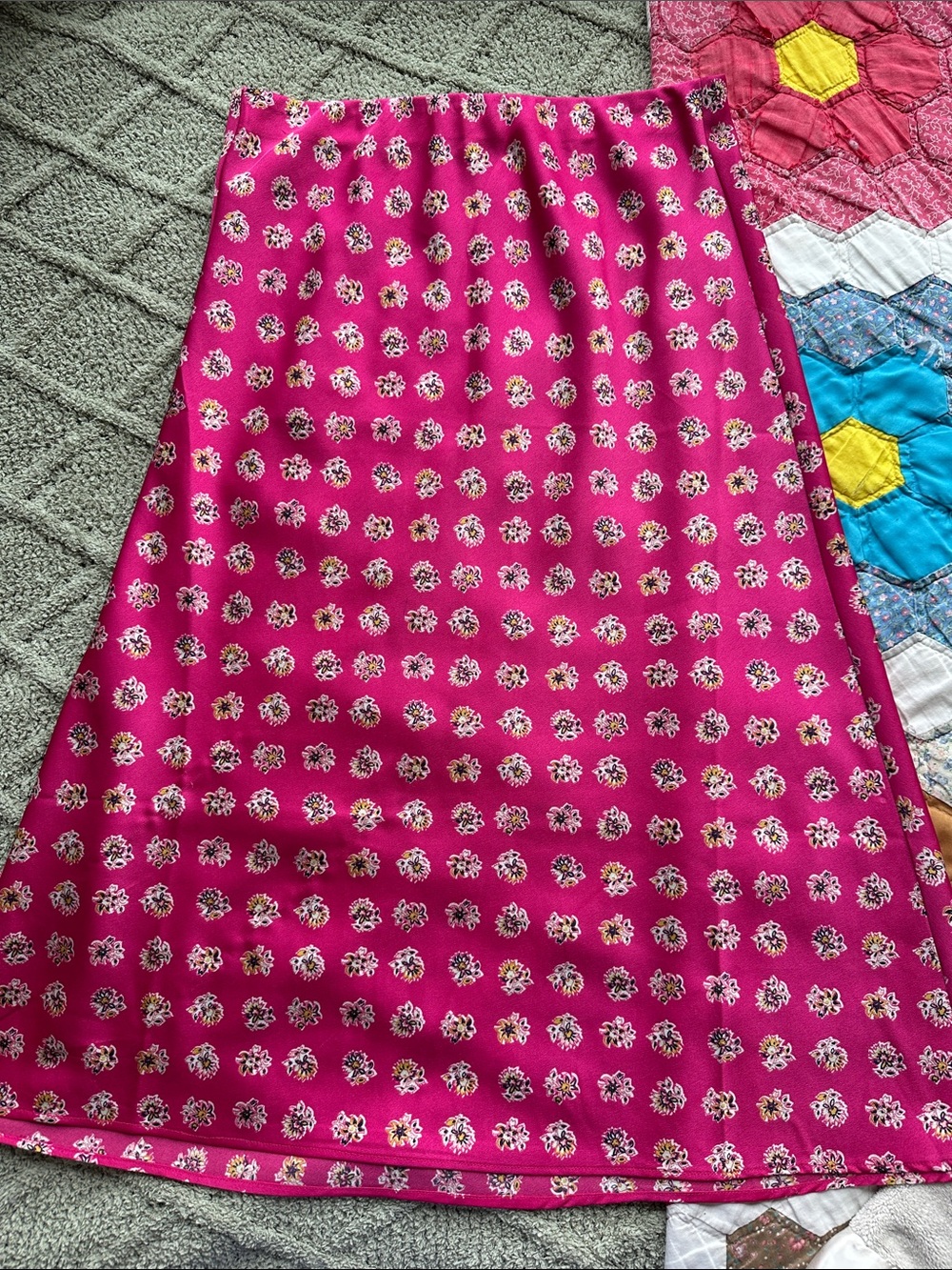 LOFT Hot Pink Floral Skirt